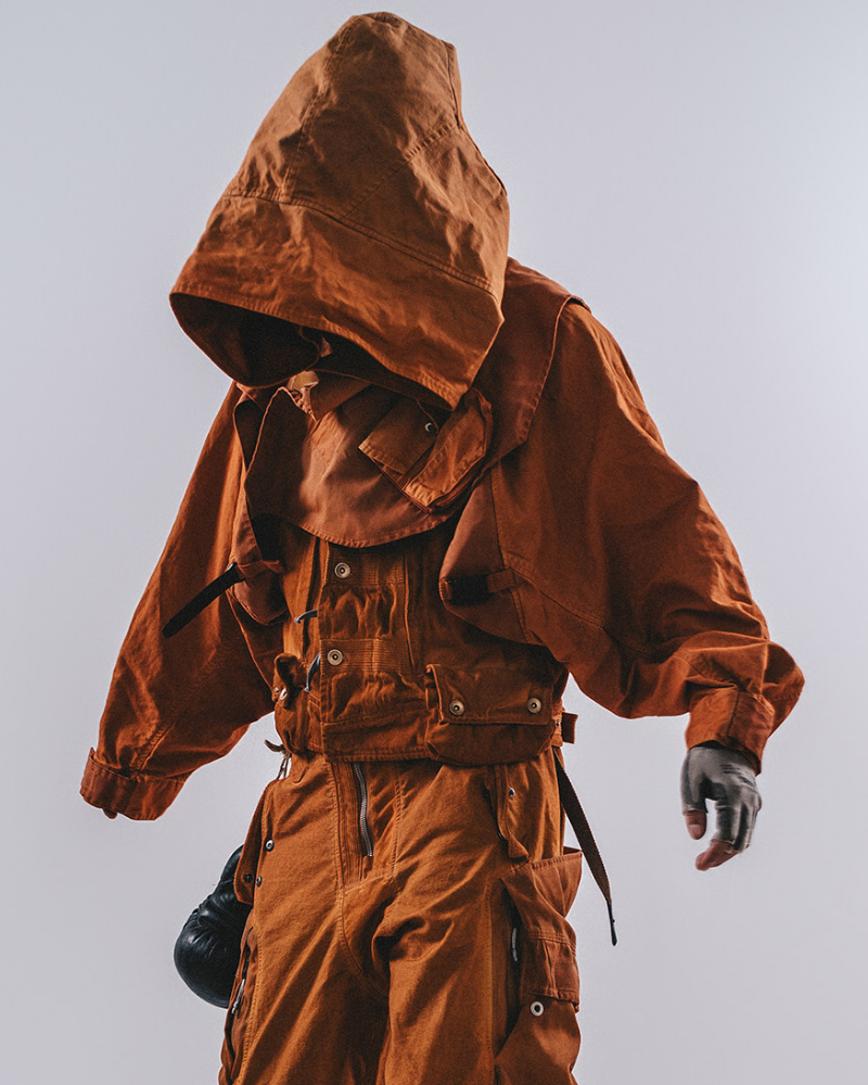 Post-Apocalyptic Tactical Wash Hooded Cape
