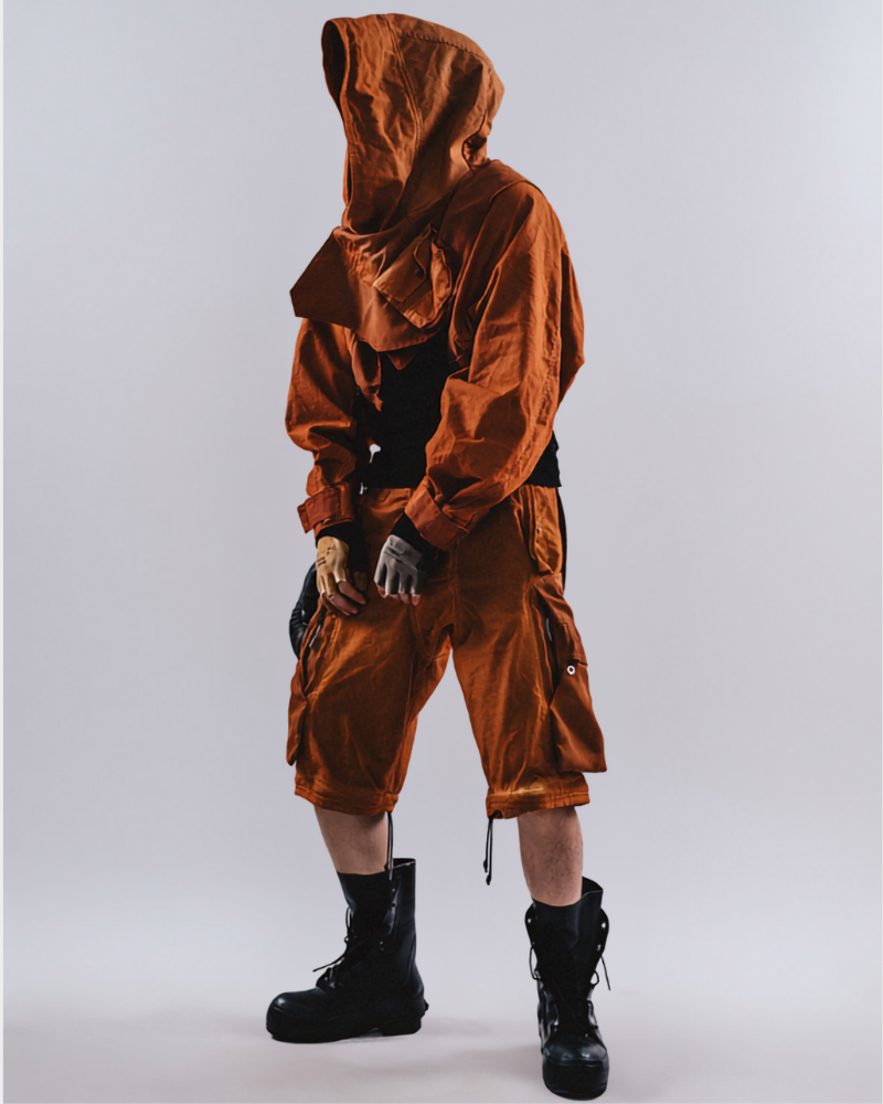 Post-Apocalyptic Tactical Wash Hooded Cape