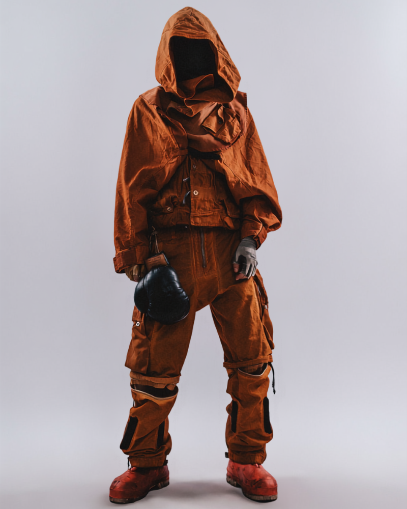 Post-Apocalyptic Tactical Wash Hooded Cape