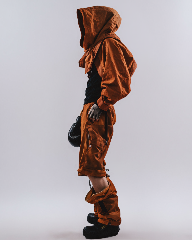Post-Apocalyptic Tactical Wash Hooded Cape
