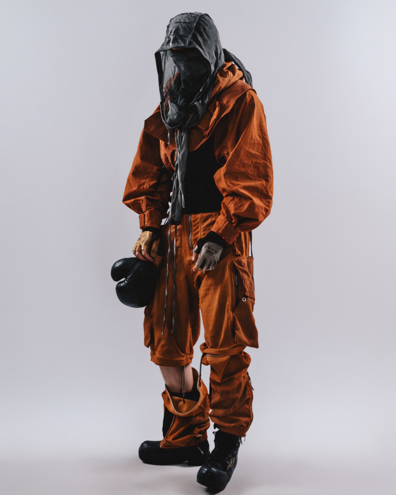 Post-Apocalyptic Tactical Wash Hooded Cape