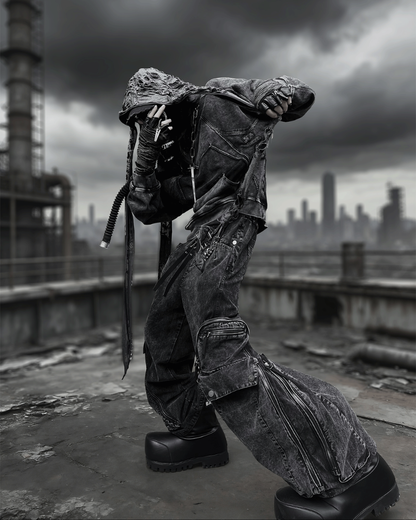 Post-Apocalyptic Washed l Multi-Pocket Cargo Jeans