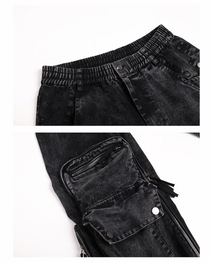 Post-Apocalyptic Washed l Multi-Pocket Cargo Jeans