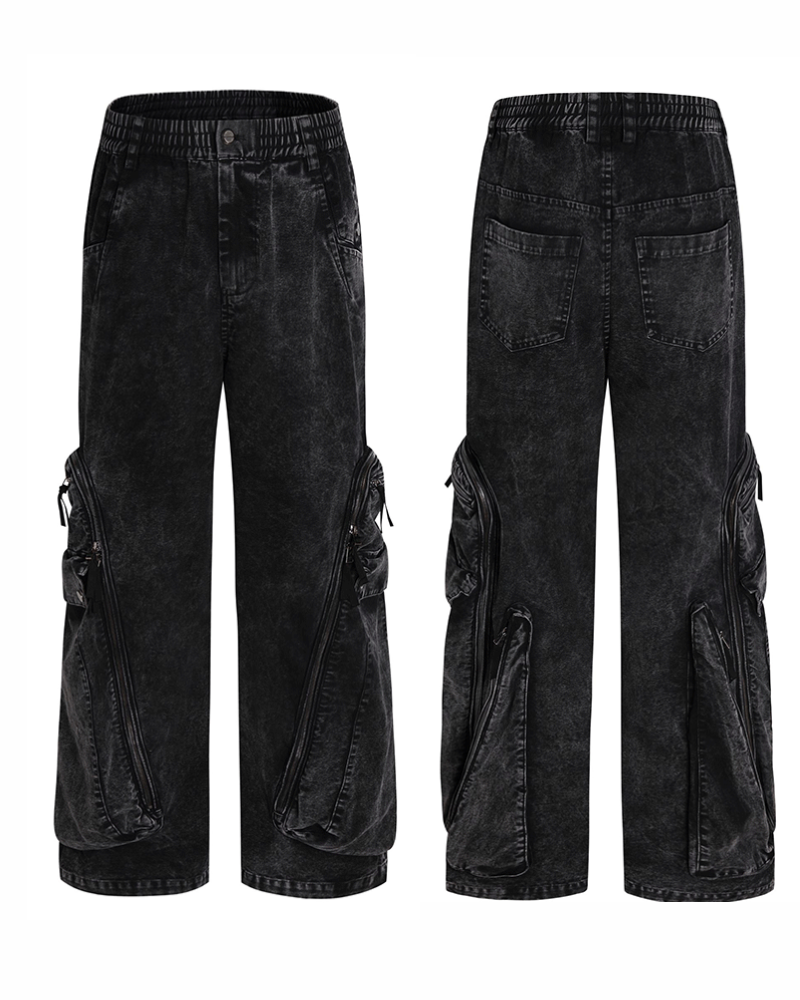 Post-Apocalyptic Washed l Multi-Pocket Cargo Jeans