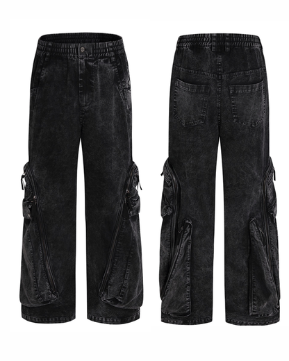 Post-Apocalyptic Washed l Multi-Pocket Cargo Jeans