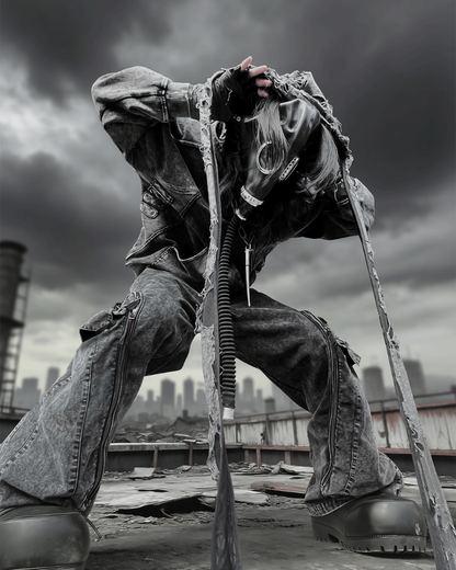 Post-Apocalyptic Washed l Multi-Pocket Cargo Jeans