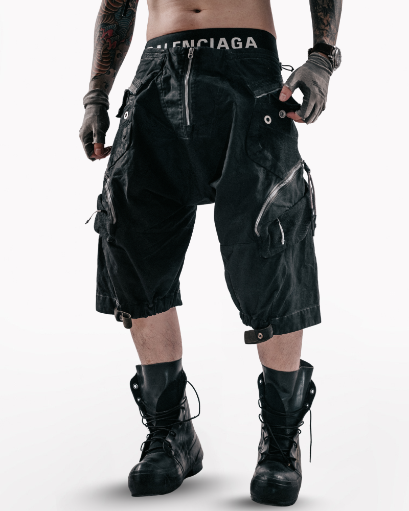 Post-Apocalyptic Wasteland Distressed Cargo Shorts
