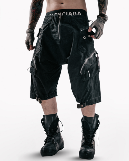 Post-Apocalyptic Wasteland Distressed Cargo Shorts