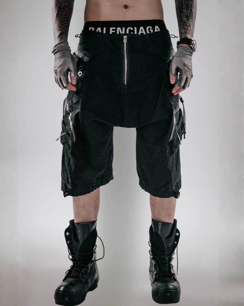 Post-Apocalyptic Wasteland Distressed Cargo Shorts