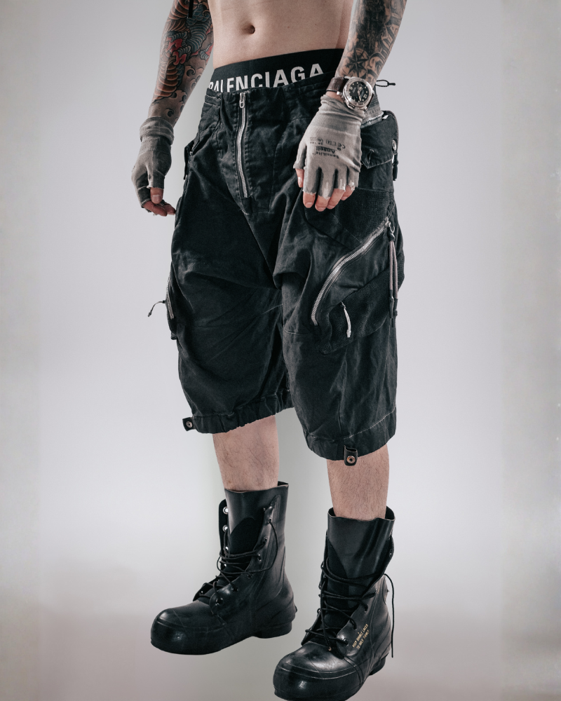 Post-Apocalyptic Wasteland Distressed Cargo Shorts
