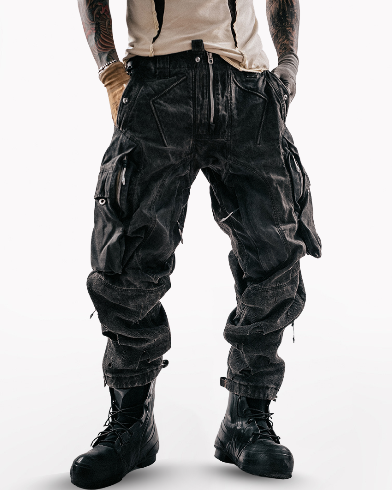 Post-Apocalyptic Distressed Wasteland Tactical Cargo Pants