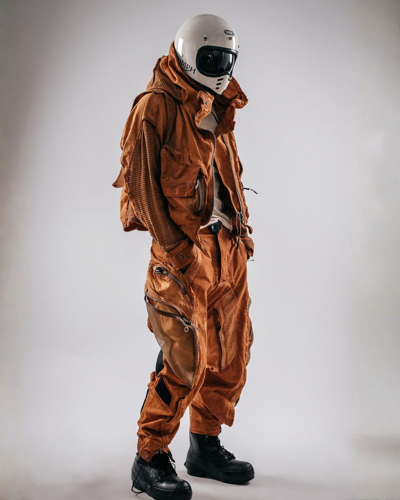 Post-Apocalyptic Dune Wasteland Techwear Flight Jacket