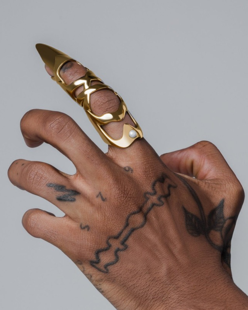 Punk Hollow Out Finger Armor Ring