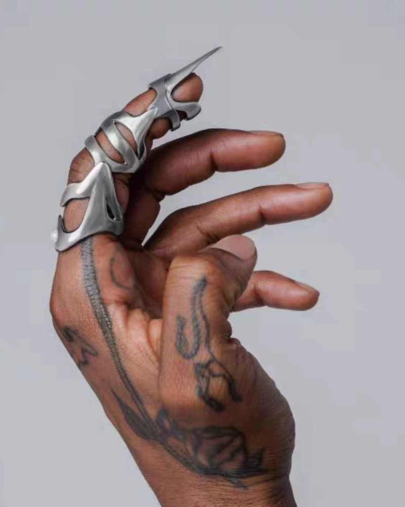 Punk Hollow Out Finger Armor Ring