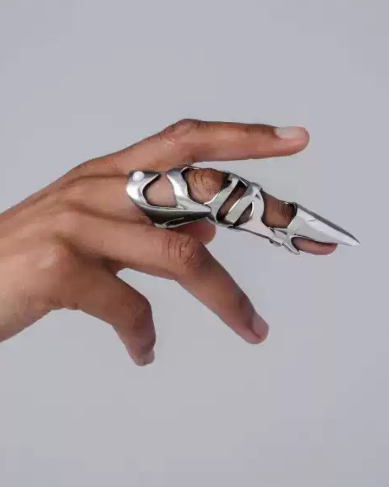 Punk Hollow Out Finger Armor Ring