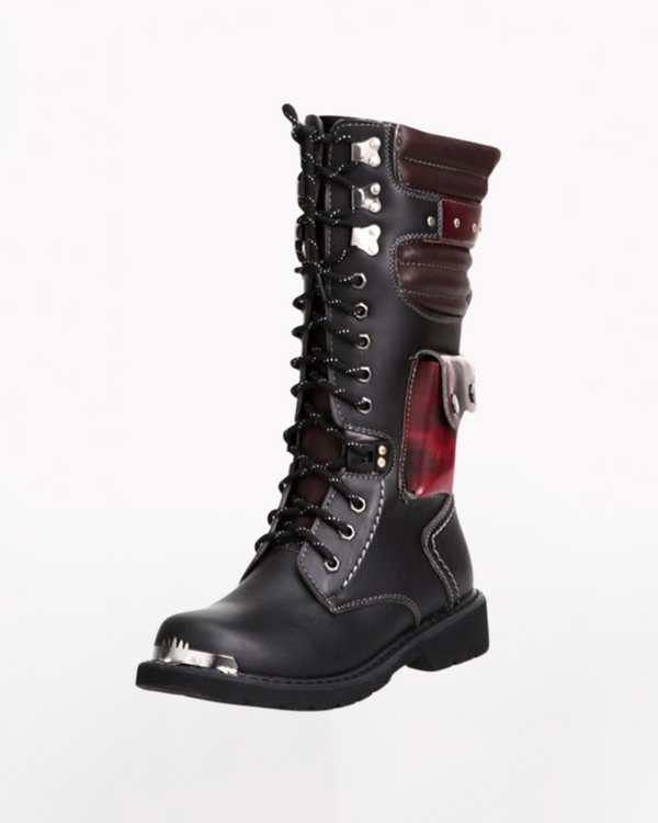 Punk Lace-Up Unisex High-Cut Motorcycle Boots