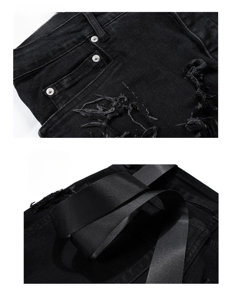 Punk Opium Style Raw Edge Y2K Flared Jeans