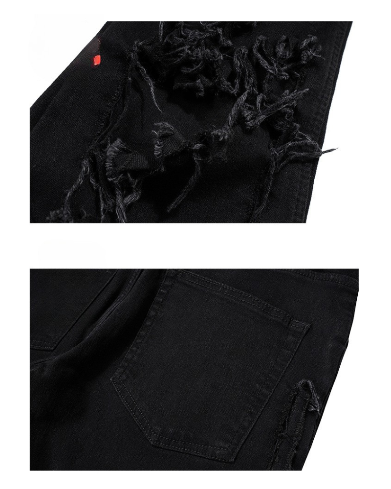 Punk Opium Style Raw Edge Y2K Flared Jeans