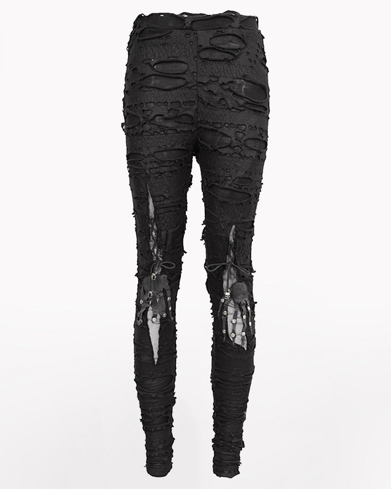 Grunge Destroyed Skinny Women Stretch Punk Pants