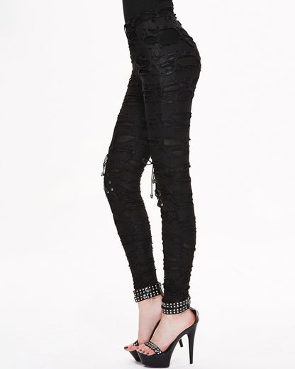 Grunge Destroyed Skinny Women Stretch Punk Pants