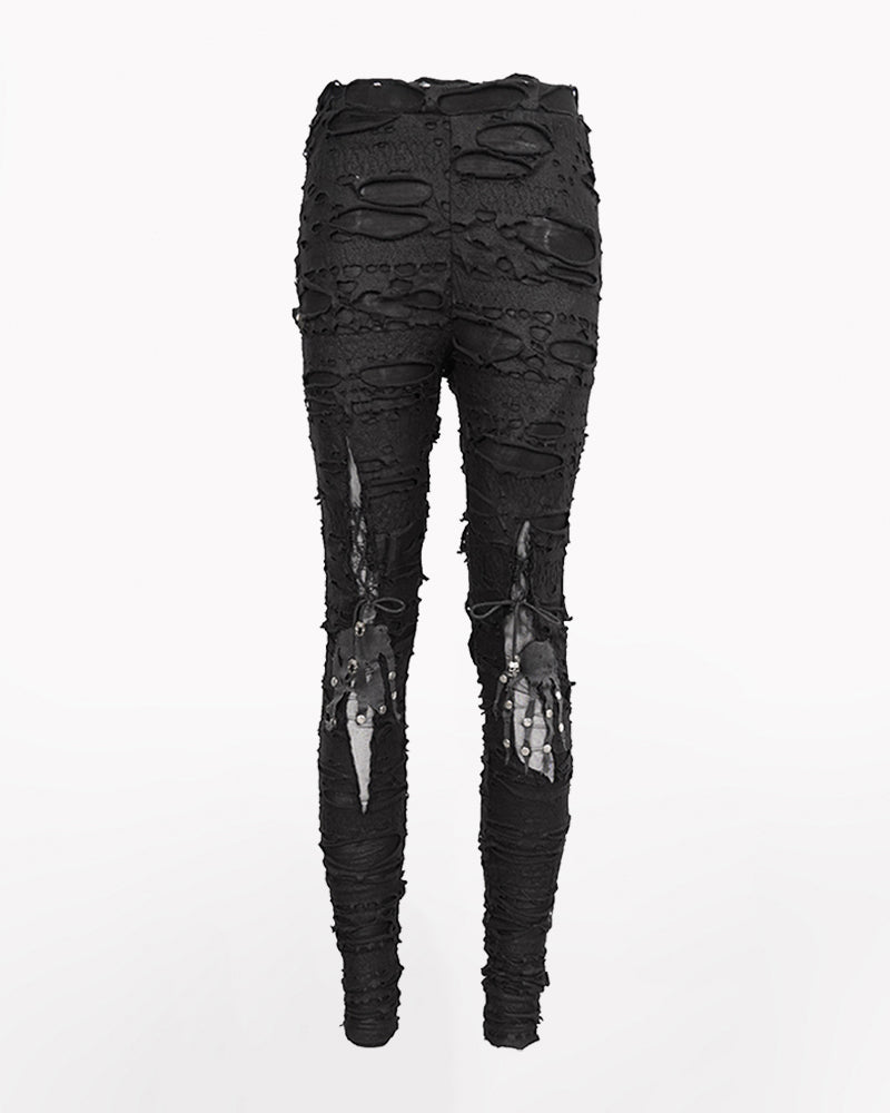 Grunge Destroyed Skinny Women Stretch Punk Pants
