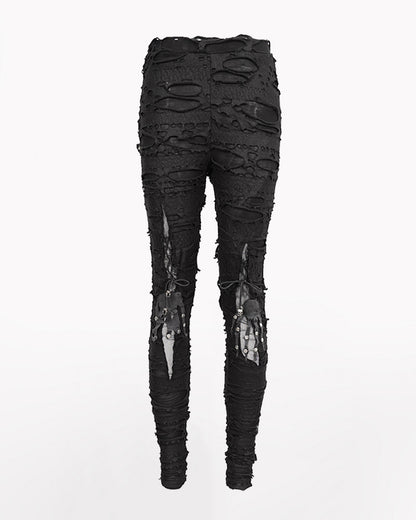 Grunge Destroyed Skinny Women Stretch Punk Pants