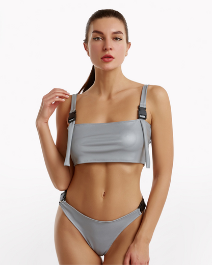 Reflective Rave Clothing Shiny Bikini Set