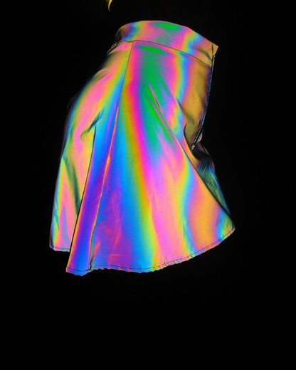 Reflective Rave Clothing Shiny Skirt Tank Two Piece Set