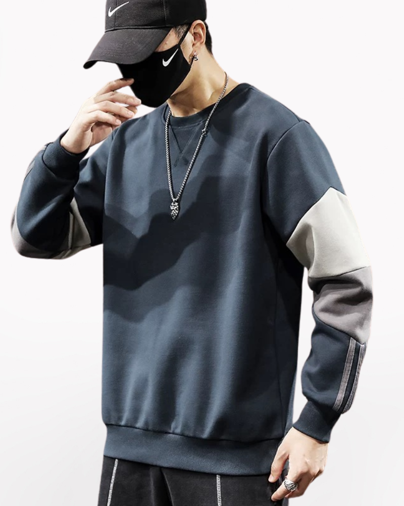 Round Neck Color Block Hoodie