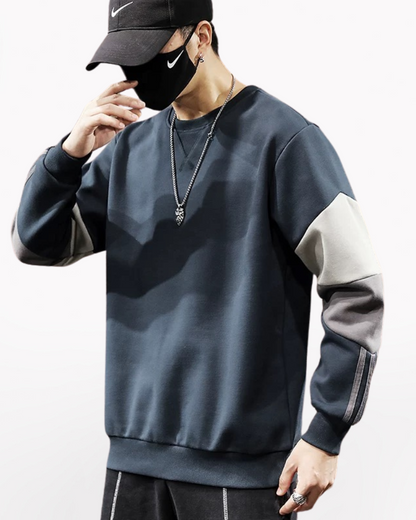 Round Neck Color Block Hoodie