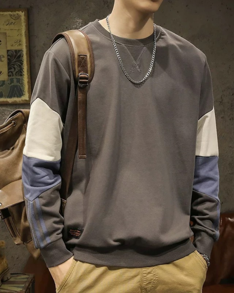 Round Neck Color Block Hoodie