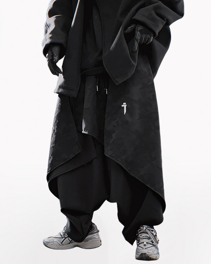 hakama pants,techwear pants,mens streetwear outfits,cyberpunk pants,black cargo pants,black cargo pants mens,black cargo pants outfit,ninja pants,ninja cargo pants,baggy ninja pants,black ninja pants