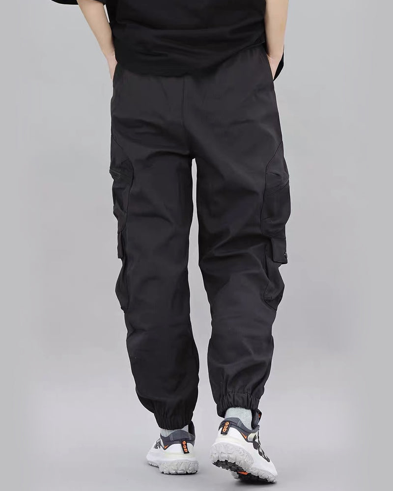 Unisex Black Samurai Multi-Pocket Cargo Pants