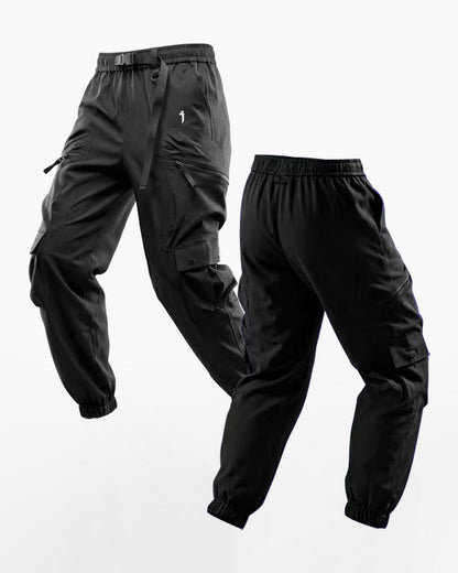 Unisex Black Samurai Multi-Pocket Cargo Pants