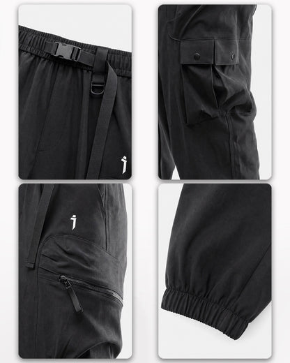 Unisex Black Samurai Multi-Pocket Cargo Pants