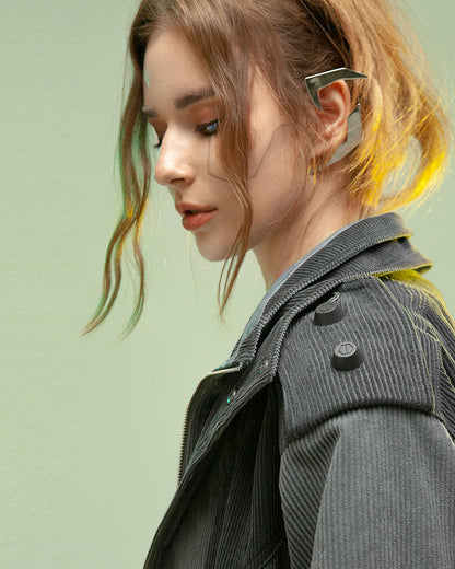 XIPHEVIL Cyberpunk Outfits Shadow Patrol Corduroy Jacket