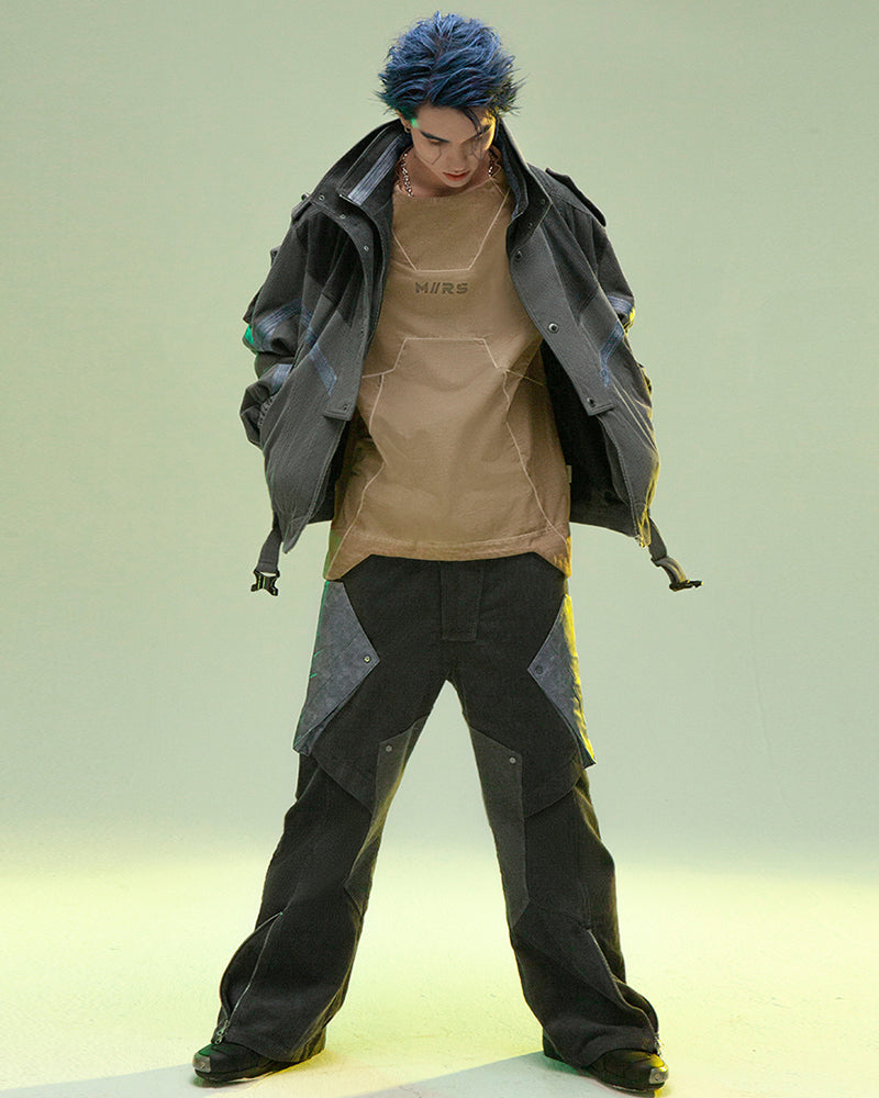 XIPHEVIL Cyberpunk Outfits Shadow Patrol Corduroy Jacket