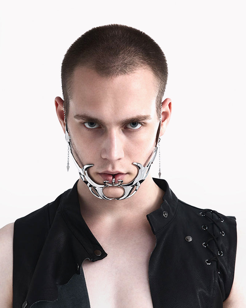 Silver Lip Ring Facial Accessory Cyberpunk Mask – Techwear Official