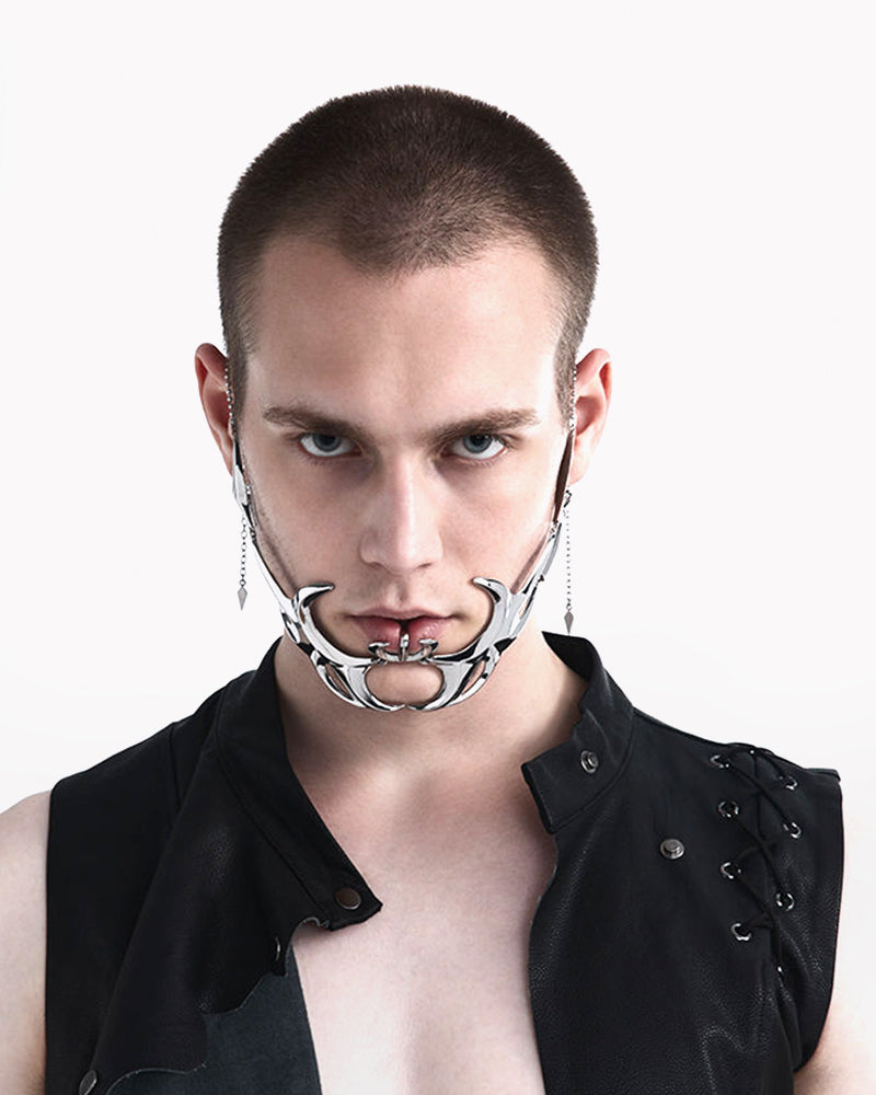 Modern Face Accessory Silver Lip Ring Facial Accessory Cyberpunk Mask – Techwear Official
