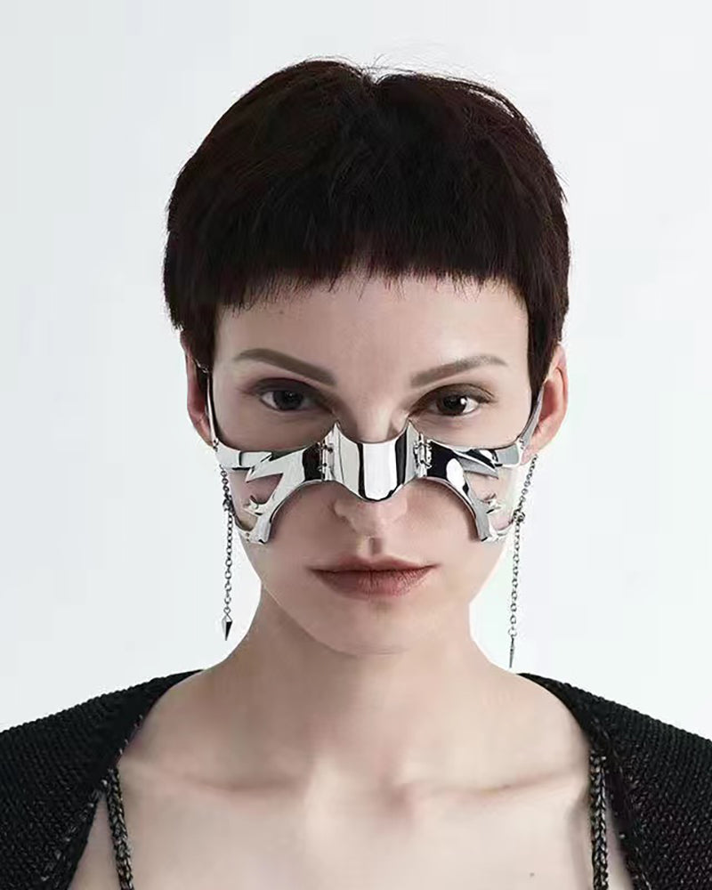 Silver Lip Ring Facial Accessory Cyberpunk Mask