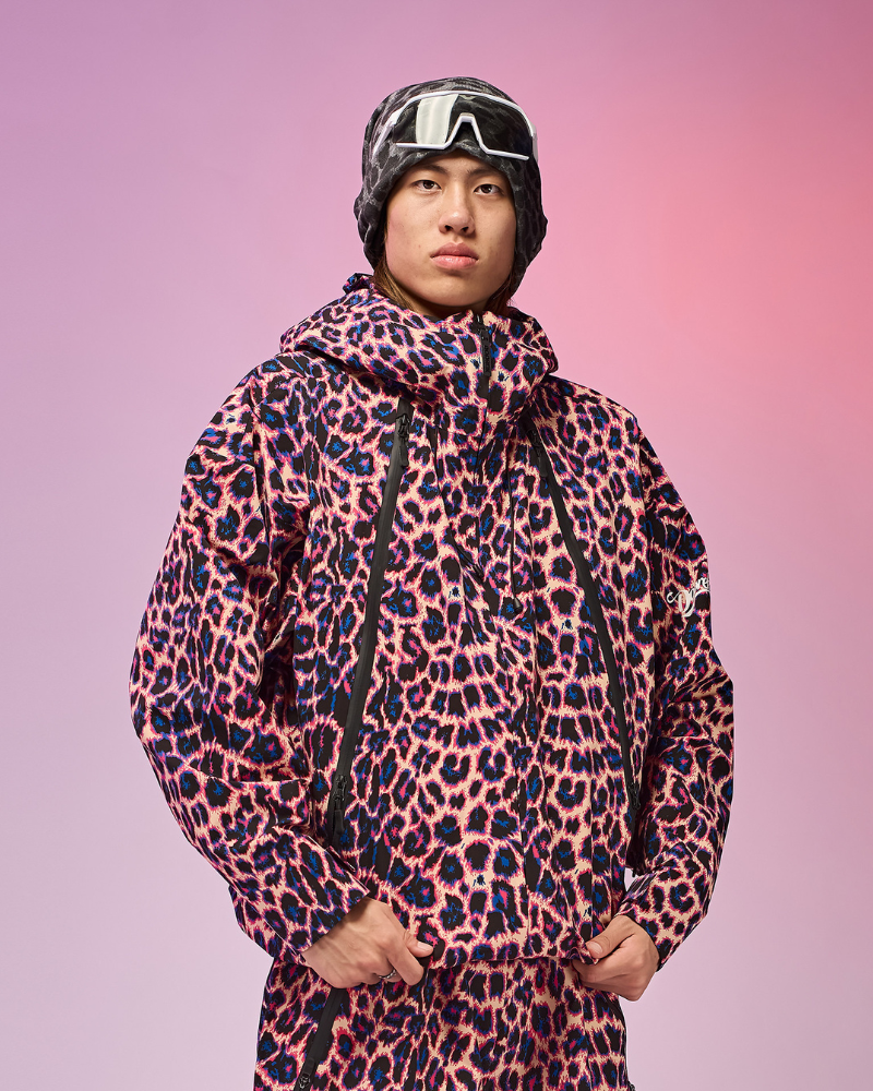 Ski Wear 3L Hard-Shell Waterproof Leopard Ski Jacket &amp; Pants Suit -Unisex
