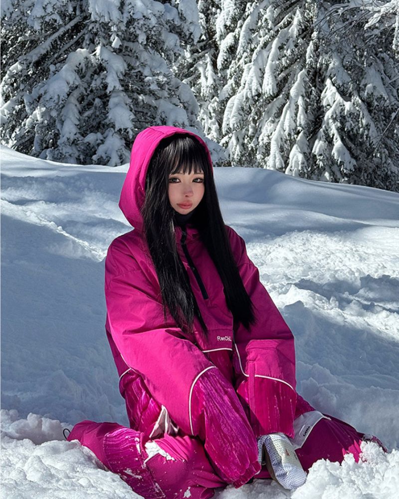 Ski Wear 3L Velvet Spliced Waterproof Snow Suit