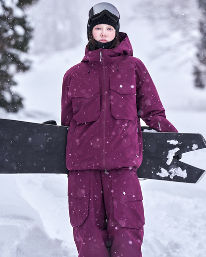 Ski Wear 3L Warm Waterproof Ski Jacket Cargo Pants Suit -Unisex (Single Unit Available)