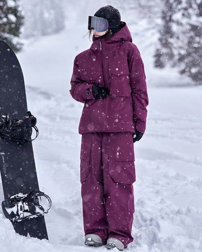 Ski Wear 3L Warm Waterproof Ski Jacket Cargo Pants Suit -Unisex (Single Unit Available)