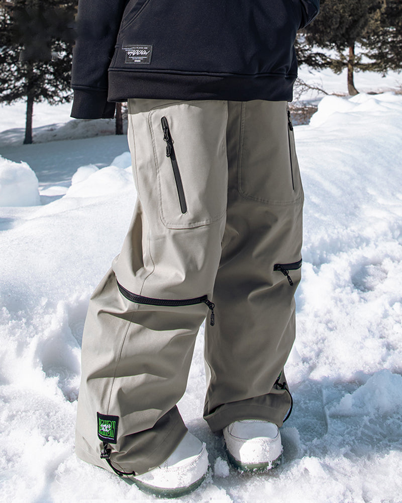 Ski Wear Snowboard Unisex Zip Baggy Snow Pants