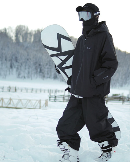 Ski Wear Black Fleece-Lined Waterproof Ski Suit -Unisex (Single Unit Available)