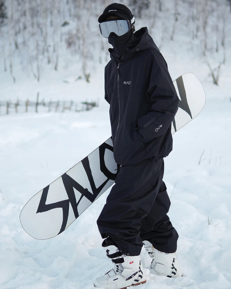 Ski Wear Black Fleece-Lined Waterproof Ski Suit -Unisex (Single Unit Available)