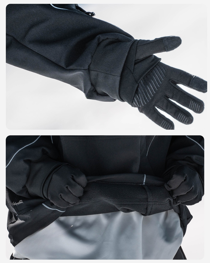 Ski Wear Black Reflective Waterproof Ski Hoodie &amp; Pants Suit -Unisex (Single Unit Available)