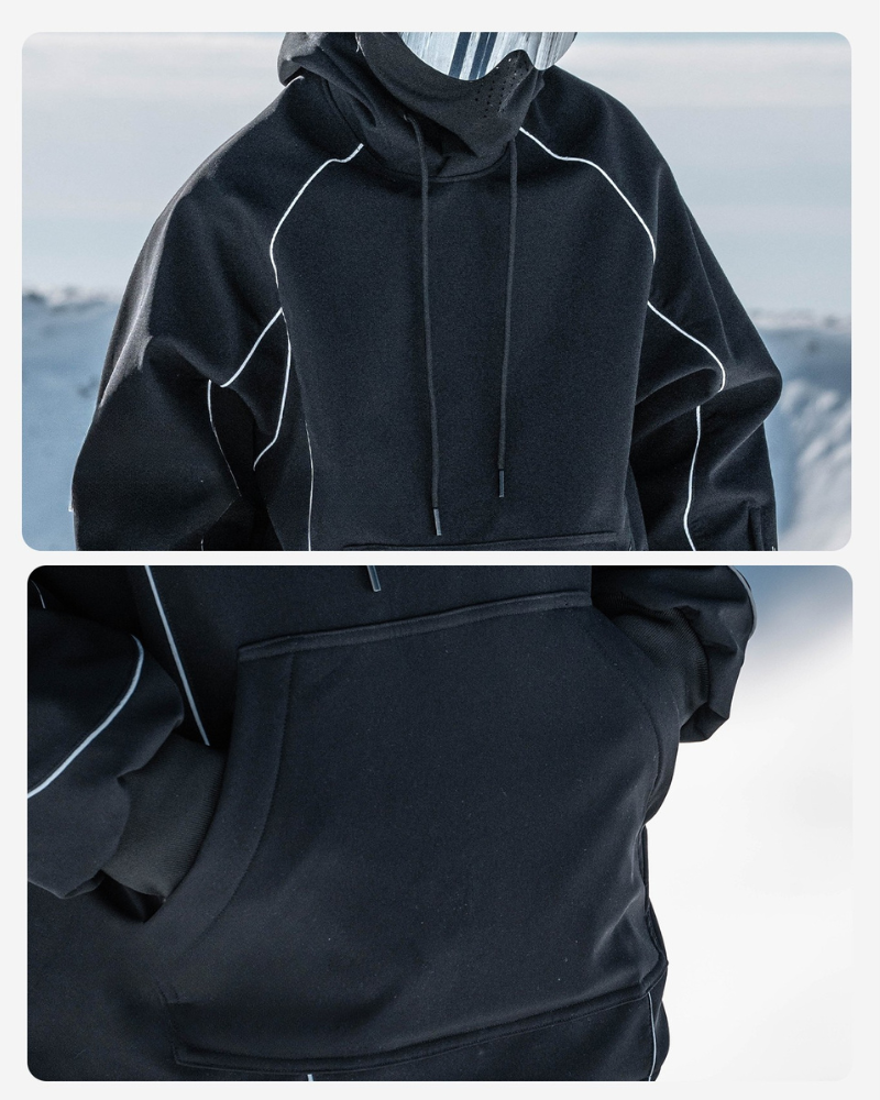 Ski Wear Black Reflective Waterproof Ski Hoodie &amp; Pants Suit -Unisex (Single Unit Available)