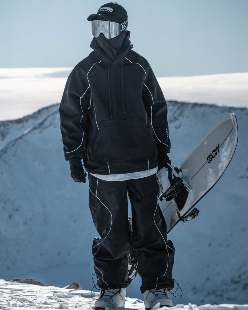 Ski Wear Black Reflective Waterproof Ski Hoodie &amp; Pants Suit -Unisex (Single Unit Available)
